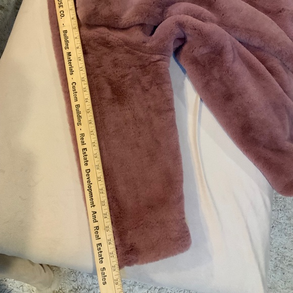 Free People Faux Fur Jacket Dusty Rose/Pink Color Sz M/L - Picture 10 of 13